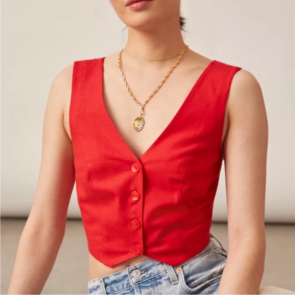 Mare Mare X Anthropologie Red Vest Top Small - Picture 1 of 5